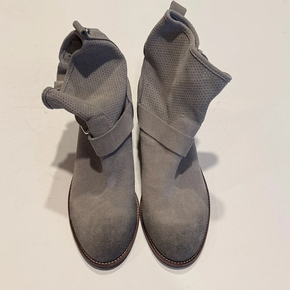 Donald J. Pliner Gray Suede Ankle Booties